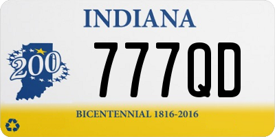 IN license plate 777QD