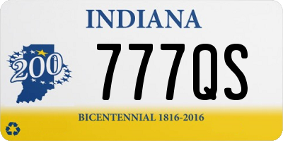 IN license plate 777QS