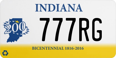 IN license plate 777RG