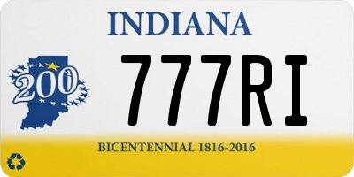 IN license plate 777RI
