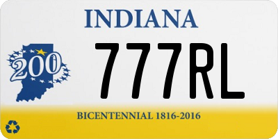 IN license plate 777RL