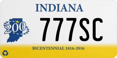 IN license plate 777SC