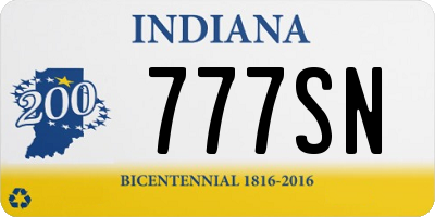 IN license plate 777SN