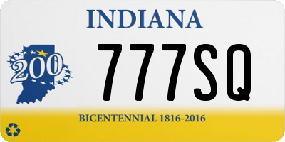 IN license plate 777SQ