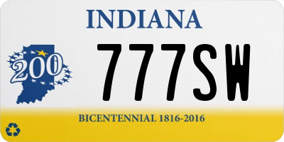 IN license plate 777SW