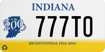 IN license plate 777TO