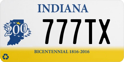 IN license plate 777TX