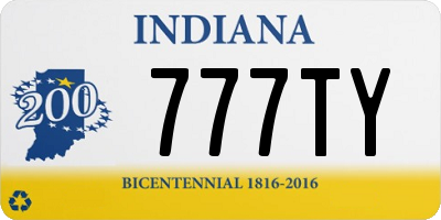 IN license plate 777TY