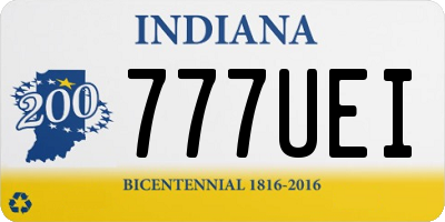 IN license plate 777UEI