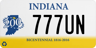 IN license plate 777UN