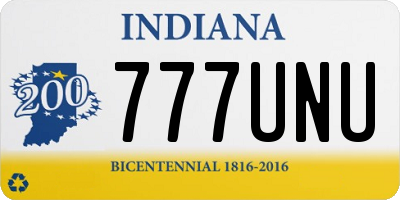 IN license plate 777UNU