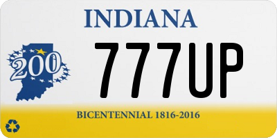 IN license plate 777UP