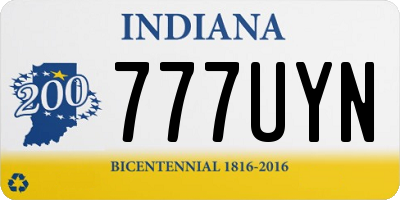 IN license plate 777UYN