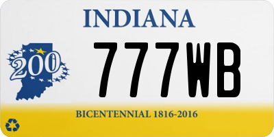 IN license plate 777WB