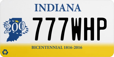IN license plate 777WHP