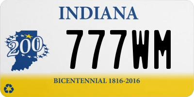 IN license plate 777WM