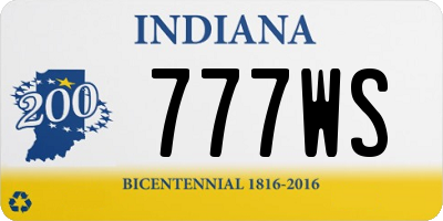 IN license plate 777WS