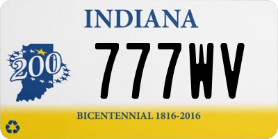 IN license plate 777WV