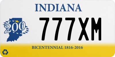 IN license plate 777XM