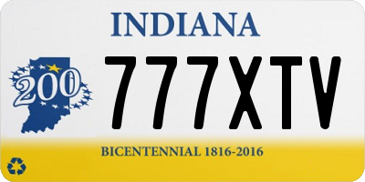 IN license plate 777XTV