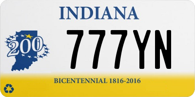 IN license plate 777YN