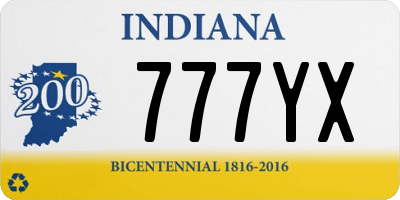 IN license plate 777YX