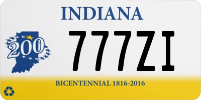 IN license plate 777ZI