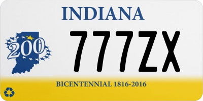 IN license plate 777ZX