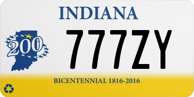 IN license plate 777ZY