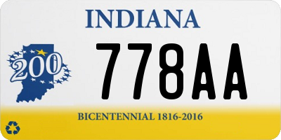 IN license plate 778AA