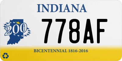 IN license plate 778AF