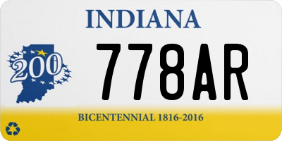 IN license plate 778AR