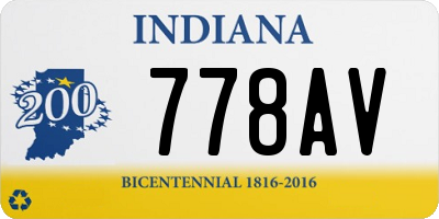 IN license plate 778AV