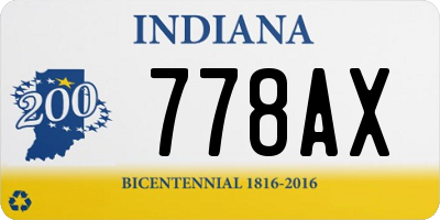 IN license plate 778AX