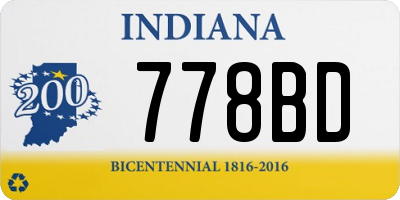 IN license plate 778BD