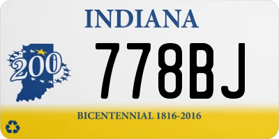 IN license plate 778BJ