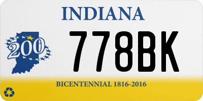 IN license plate 778BK