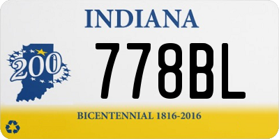 IN license plate 778BL