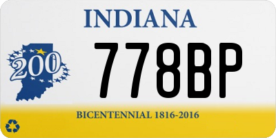 IN license plate 778BP