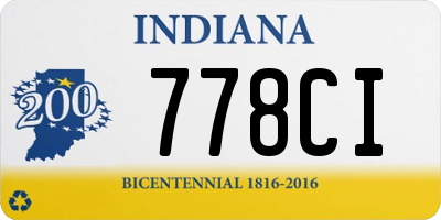 IN license plate 778CI