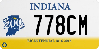 IN license plate 778CM