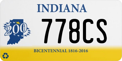 IN license plate 778CS