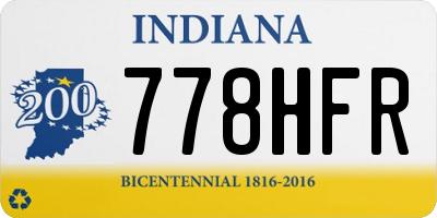 IN license plate 778HFR