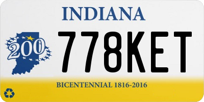 IN license plate 778KET