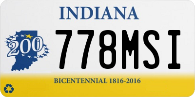 IN license plate 778MSI