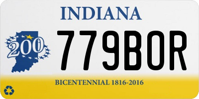 IN license plate 779BOR