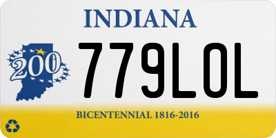 IN license plate 779LOL