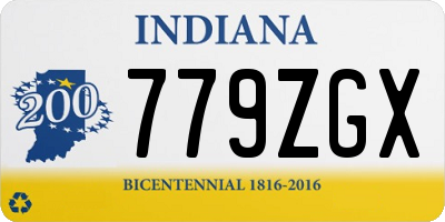 IN license plate 779ZGX