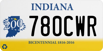 IN license plate 780CWR