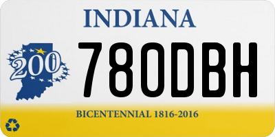 IN license plate 780DBH